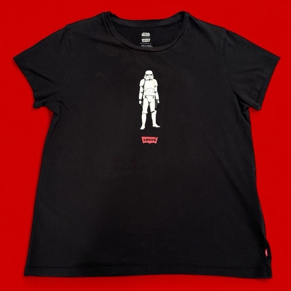 WOMENS‎ LARGE LEVI'S BLACK STORM TROOPER LIMITED EDITION T-SHIRT Large